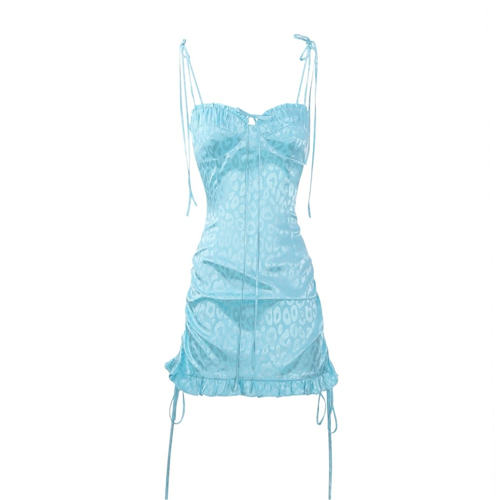 Nodress blue leopard mini dress